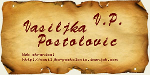 Vasiljka Postolović vizit kartica